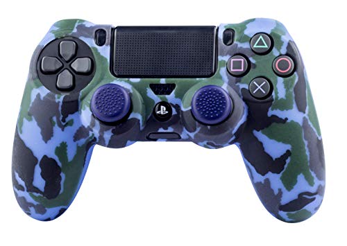 FR- TEC - Protector Silicona + Grips Camo Navy, para mando Dualshock de PlayStation 4