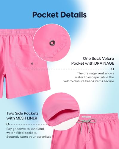 Image of maamgic Mens Swim Trunks 5 Inch with Mesh Lining, Quick Dry Mens Bathing Suit, Swim Shorts for Swimming and Beach