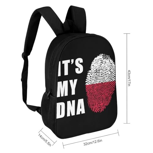 Poland Polska Polish DNA Unisex Backpack 17" Casual Daypacks Simple Shoulders Bag for Camping Hiking Travel Gear2
