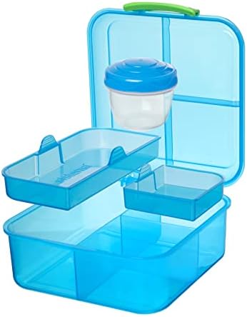 Sistema Pudełko na lunch Bento Cube, pojemnik do przechowywania żywności 1,25 l z pojedynczymi przegrodami i kubkiem jogurtu, 1 sztuka (w różnych kolorach)