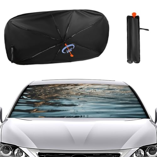 Pare-soleil pour pare-brise de voiture motif eau pétillante et modèle pliable universel