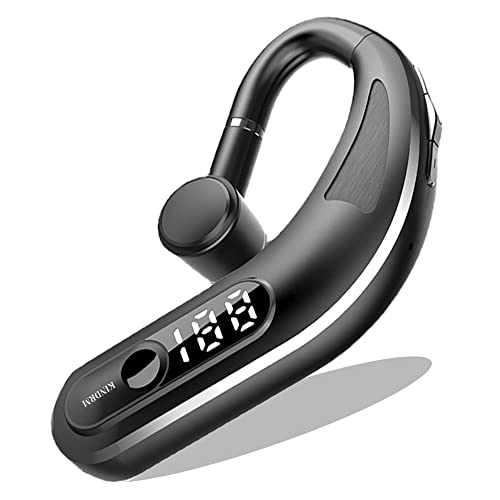 Wireless Headset, KINDRM Single Ear Bluetooth 5.2 Headset with Noise Canceling Mic Hands-Free Cell Phones Earpiece Waterproof Bluetooth Headphones for iPhone/Android Business, Office, Running, Driving