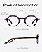 FYTOO Women's/Men's Anti-Blue Light Glasses Lightweight Acetate Frame Purple Geometric Frame Suitable for All Occasions