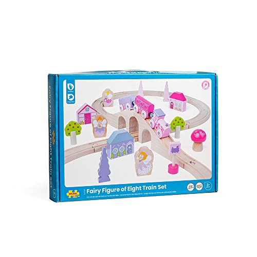 Bigjigs Rail Fairy Figure Of Eight Wooden Train Set - 35Pc Girls Train Set With Pink Train & Fairy Bigjigs Train Accessories, Quality Princess Toys #TOP7