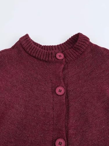 CHARTOU Women's Knit Button Down Cape Shawl Cardigan Crew Neck Cloak Sweater Coat Fall Elegant Poncho Jacket3