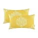 CaliTime Pack of 2 Cozy Bolster Pillow Cases Covers for Couch Bed Sofa Manual Hand Painted Print Vintage Mandala Flora 12 X 20 Inches Vibrant Yellow