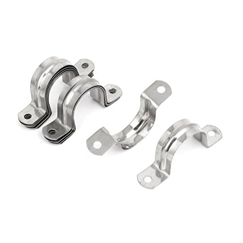 Aexit M35 304 Clamps Stainless Steel Two Hole Pipe Straps Tube Clip C-Clamps Clamp 12PCS