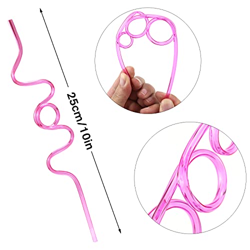 Vokoy 20Pcs Crazy Loop Straws, Colorful Reusable Drinking Straws Funny Straws For Kids, Birthday Party, Parties, Carnivals #TOP1