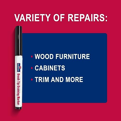 Mohawk Finishing Products Wood Stain Brush Tip Markers Furniture Touch Up Kit, Assorted Colors ‎M265-2201, 6 Pack