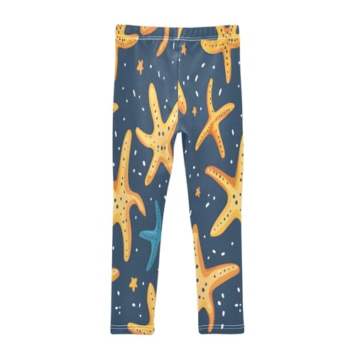 Bolaz Toddler Girls Leggings Printed Yoga Pants Leggings Yellow Starfish for Kids2
