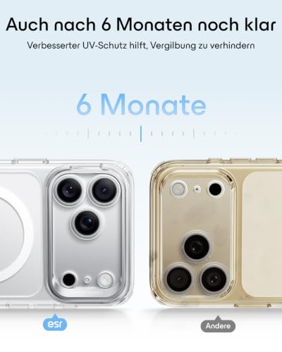 ESR Classic Hybrid für iPhone 18 Pro/17 Pro Hülle mit Flex-Ständer, Klar – Ansicht 3