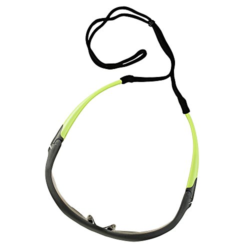 KleenGuard V30 Nemesis Small Safety Glasses (38480), Lightweight, Indoor / Outdoor Lens, Black Frame with Green Tips, 12 Pairs / Case