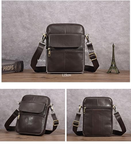 Bolso cruzado de cuero vacuno para hombre que soluciona la falta de espacio en tus bolsillos 5