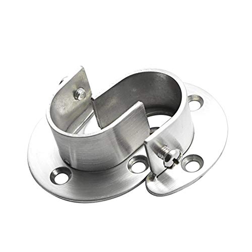 Pveath Rundrohr-Halterung for Schrankrohr-Stange,2 Stuck Kleiderschrank Kleiderstange Spurstangenkopf Silber Ton mit Schrauben,U-Form (32.5m’m)