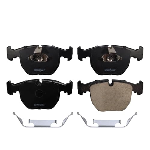 Image of Detroit Axle - Brake Pads for BMW 740i 740il M5 X5 Ceramic Brake Pads w /Hardware Front and Rear Replacement Brakes