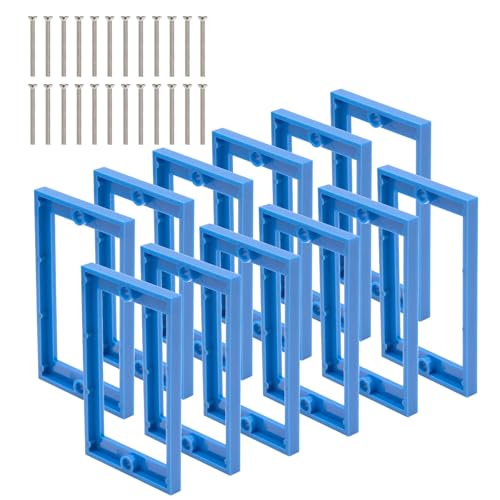 Image of 12PCS 1 /4 Inch Single Gang Outlet Box Extender | Electric Outlet Extender Box With 24 screws; Gang Box Extender for Electrical Outlet Box and Electrical Outlet Switches; Blue