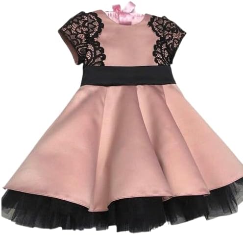 Just Unique Baby Girls Satin & Net Floral Print Sleeveless Party Dress