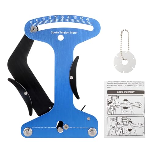 Londehuhai Bicycle Spoke Tension Meter Measuring Tool Adjustment Wheel Repair Road Bike Indicator Meter Tensiometer Tools with Specification Caliper(Color:Blue)