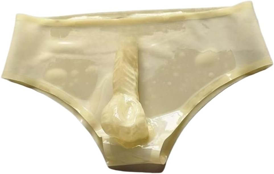 Men'S Latex Tight Briefs With Condoms