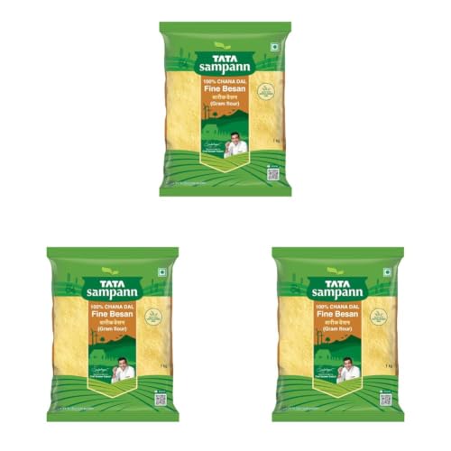 Image of Tata Sampann 100% Chana Dal Fine Besan, Gram Flour, 1 Kg (Pack of 3)