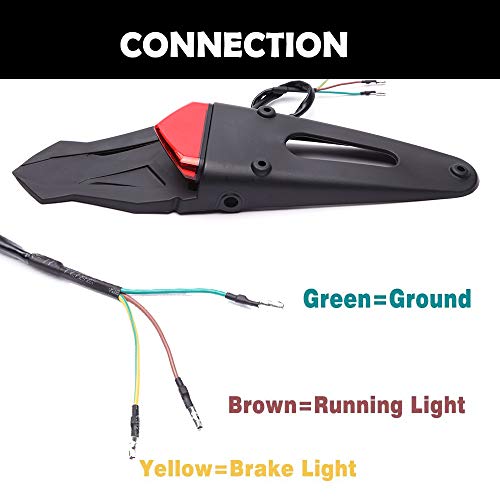 Image of Motorcycle Rear Fender Mount Red LED Tail Light Brake Lamp Turn Signals License Plate Lights for Custom Off-Road Motorcycle Dirt Bike
