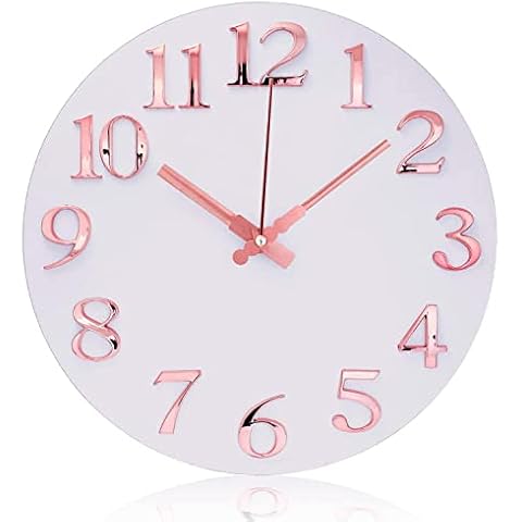 Brmeday 30 cm / 12 Inch Wall Clock Without Ticking Noises Round Wall Clock Large Modern Silent Clock Wall Cover