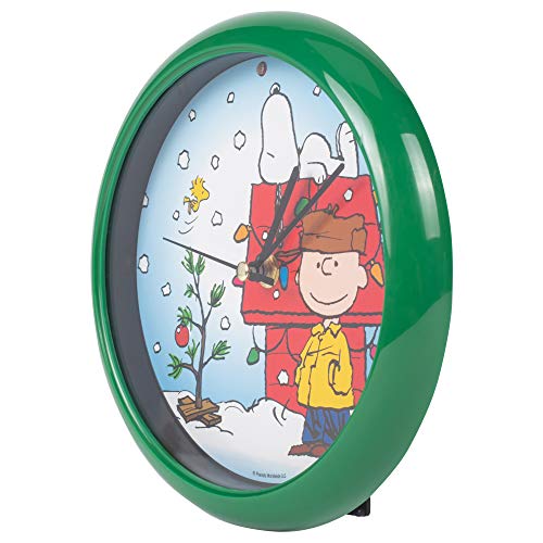 Mark Feldstein & Associates Peanuts Dog House Plays Carols Snowy Blue 8 X 8 Christmas Wall Clock #TOP2
