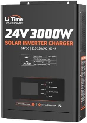 LiTime 24V 3000W All-in-One Solar Inverter Charger | 60A MPPT Sol...