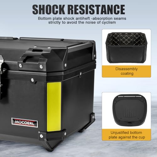 MOCOERL Caixa traseira de motocicleta 45L 65L - porta-malas universal para scooter - caixa de capace