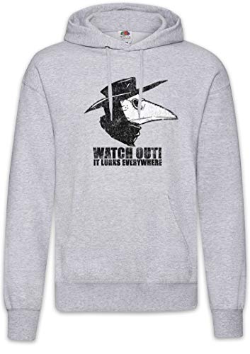 Sweat à capuche Plague Doctor II Urban Backwoods pour homme en coton noir