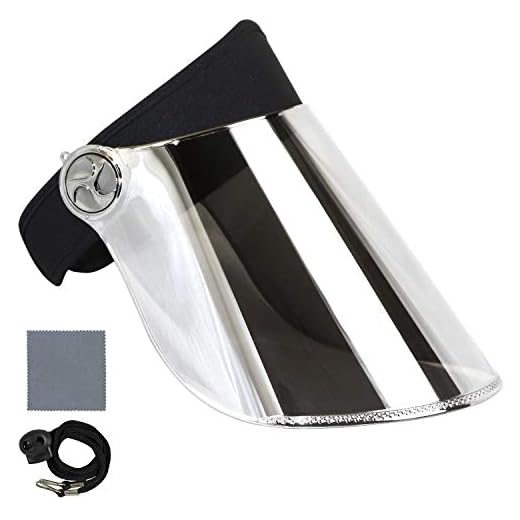Sun Visor Hat Cap UV Protection - Premium Adjustable UPF 50+ Solar Headband Face Shield for Hiking, Golf, Outdoors (Black Band/Mirror Visor)