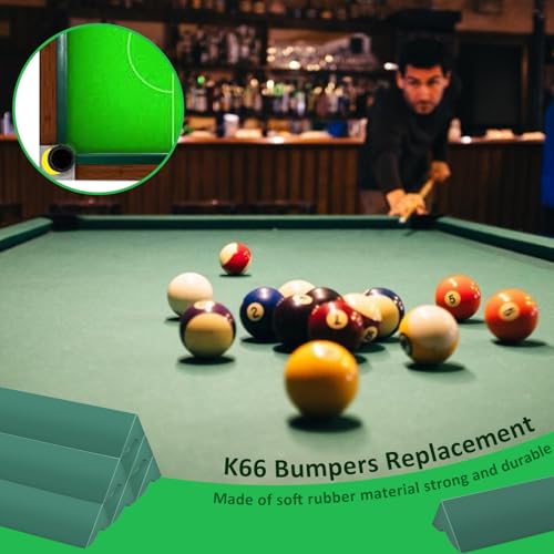 image for Podoy K66 Pool Table Bumpers (Set of 6) Billiard Rail Cushion Facings 
