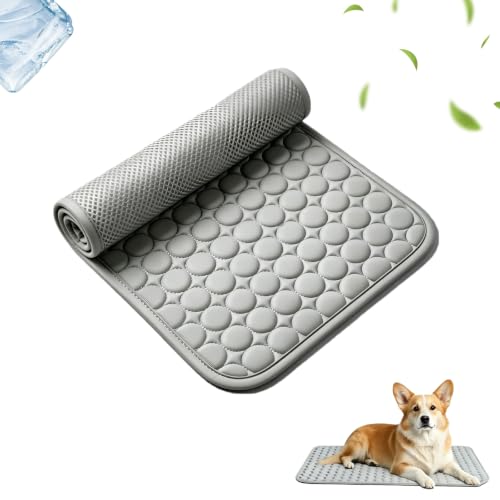 QUIXETH Pawlab Cooling Mat for Dogs Reusable Pet Cooling Pad Gray Medium