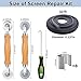 King&Charles Screen Repair Kit, Screen Roller Tool, Steel/Nylon Roller with Bear+8pcs Screen Clips+32ft Screen Spline+Removal Hook, 5 in 1 Window Screen Door Repair Kit,for Installing Door Window Mesh