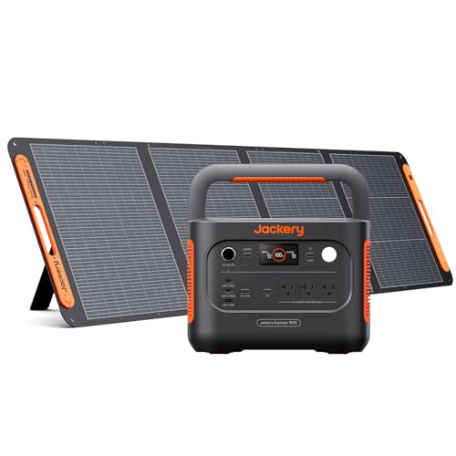 Jackery (ジャクリ) ポータブル電源 1500 New 200W ソーラーパネル 1枚 2点セット 1536Wh 大容量 90分でフル充電 リン酸鉄 長寿命 バッテリー 定格出力2000W 瞬間最大4000W 家庭用 アウトドア用 防災 UPS機能 アプリ遠隔操作 純正弦波 AC100V 50Hz/60Hz対応の商品画像（Amazon）