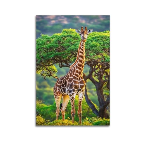Affiche Girafe artistique moderne pour une ambiance nature sereine