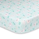 Little Llama Mint Green and Grey Baby Fitted Crib Sheet