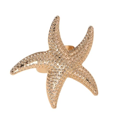 Bague étoile De Mer Vintage En Plaqué or – Anneau Ajustable Style Bohème Chic, Bijou Unique Pour Femme – Idéal Plage, été, Festival, Fête Ou En...