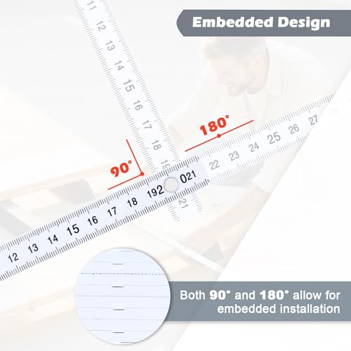 5 Stück Zollstock 2 Meter, Kunststoff Glasfaser Zollstöcke, 10-Faltiges Metrisches Gliedermaßstab, Tragbare Mehrwinkel Meterstab 2m mit 90°/180° Winkeleinrastung für Tischler, Bauarbeiter, DIY, Weißes