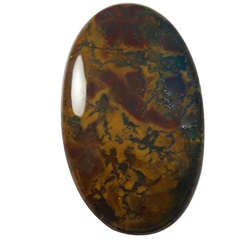 Agate mousse véritable cabochon de collection 57.55 carats aux motifs sylvestres