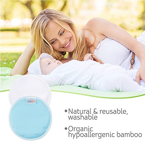 Alvababy Suede Cloth Nursing Pads Washable Organic Breastfeeding For Mothers Suede Cloth Flat Bottom Soft Absorbent 4.72 Inch 14 Pieces Of Multicolor Breast Pads 14Rds #TOP6