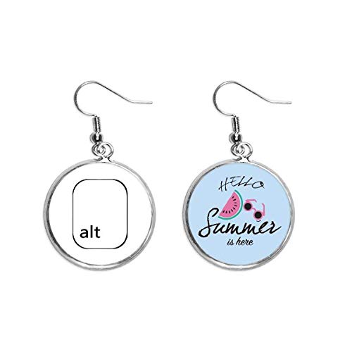Pendientes de sandía estilo Teclado símbolo Alt para el lóbulo de la oreja