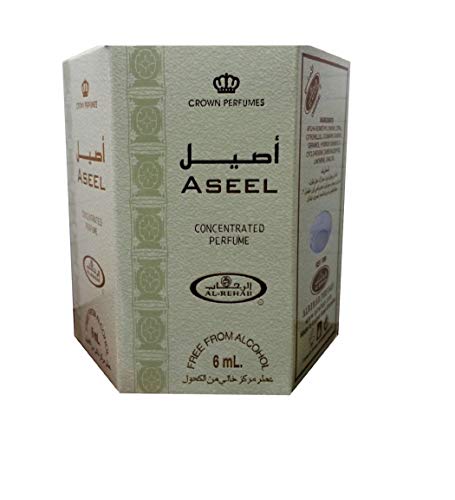 Business Square Paquete de 6 Almizcle Perfume Al Rehab Aseel 6 ml 100% aceite