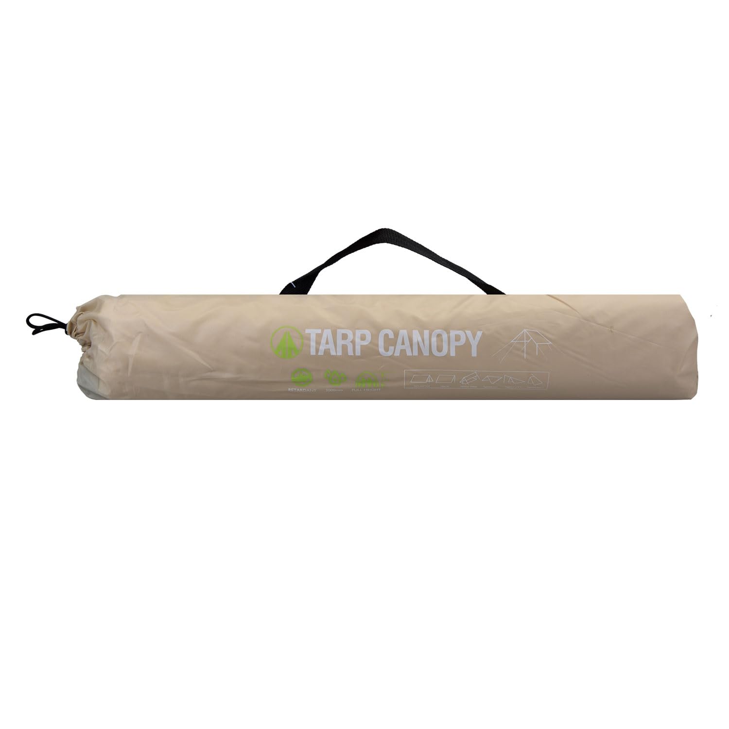 Vfm E-Store Natural Tent - Tarp Canopy 3X4m - Steel Poles Carry Bag Stand-Alone Shelter Quick And Easy To Pitch. Outdoors Camping Hiking Holidays Festivals Travel - 3X4m