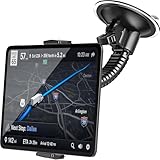 Superior Military-Grade Suction for Rough Roads: Built with a 4.33" extra-large vacuum suction cup and ratcheting pressure lock, this heavy-duty truck tablet mount grips firmly to your windshield, staying secure on bumpy roads, sharp turns, and sudde...