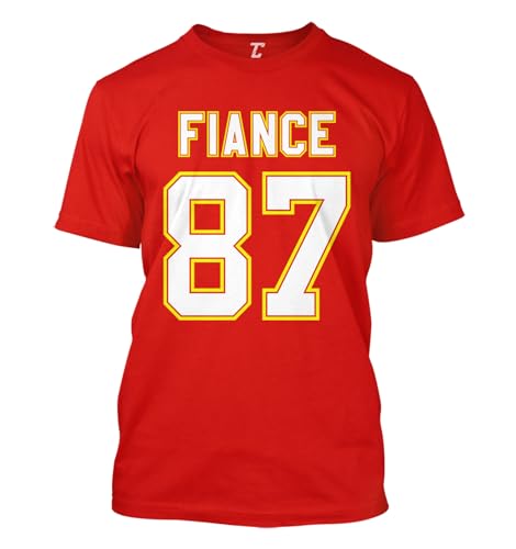 Fiance 87 Football Jersey - Taylor Travis Mens T-Shirt (Red Medium)