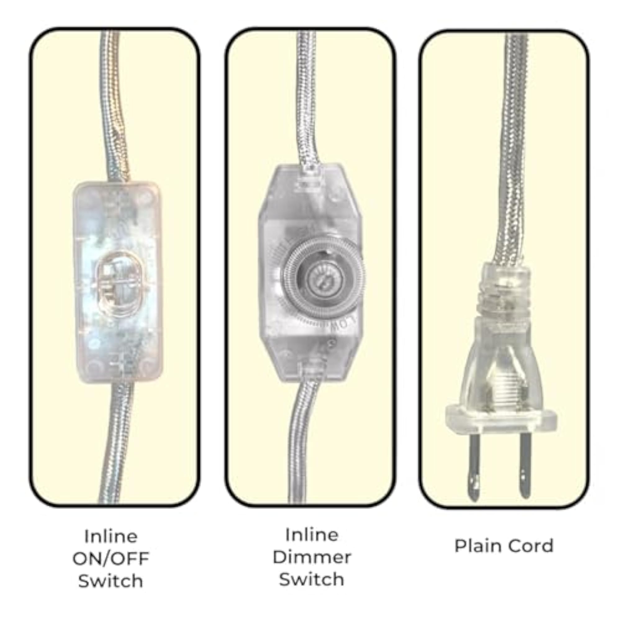 Replacement Lamp Cord, Unique Silver Design