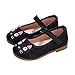 Happyyami Mary Jane Chaussures pour Bébé Filles Enfant en Bas Âge Infantile PU en Cuir Uniforme Scolaire Chaussures Dessin Animé Chat Chaussures Plates (Noir, 27)