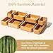 SMIRLY 8-Piece Bamboo Kitchen Drawer Organizer Set for Large and Small Utensils, Multi-use Storage Box - Bathroom, Nightstand, Jewelry, Cutlery, Knife, Spice, Towel, Junk Drawer Tray