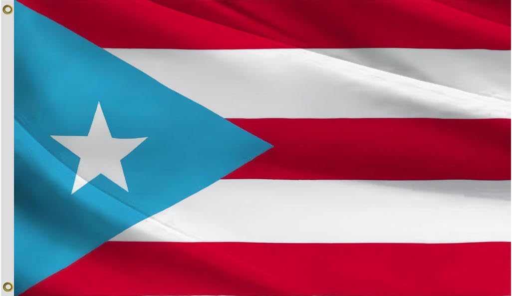 Photo 1 of Large Light Blue Puerto Rico Flag 6X10FT ,PR National Flags, 100D Thick Polyester Puerto Rican Flags,UV Resistant Outdoor Deco Banner, Vivid Color, All Weather, Double Stitched with Sturdy Brass Ring. (PR Light blue, 6x10)